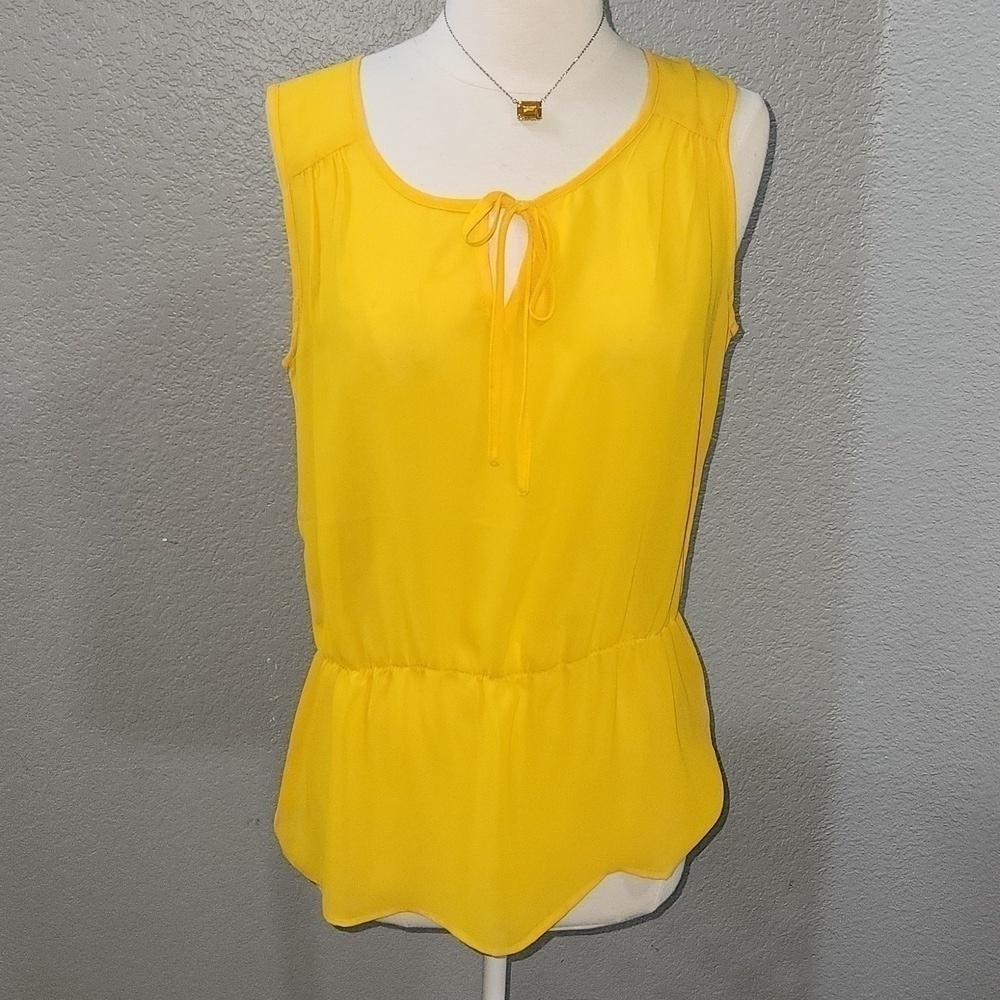 Giddy Up Glamour Yellow Sleeveless Top 100% Polyester Size XL Boutique